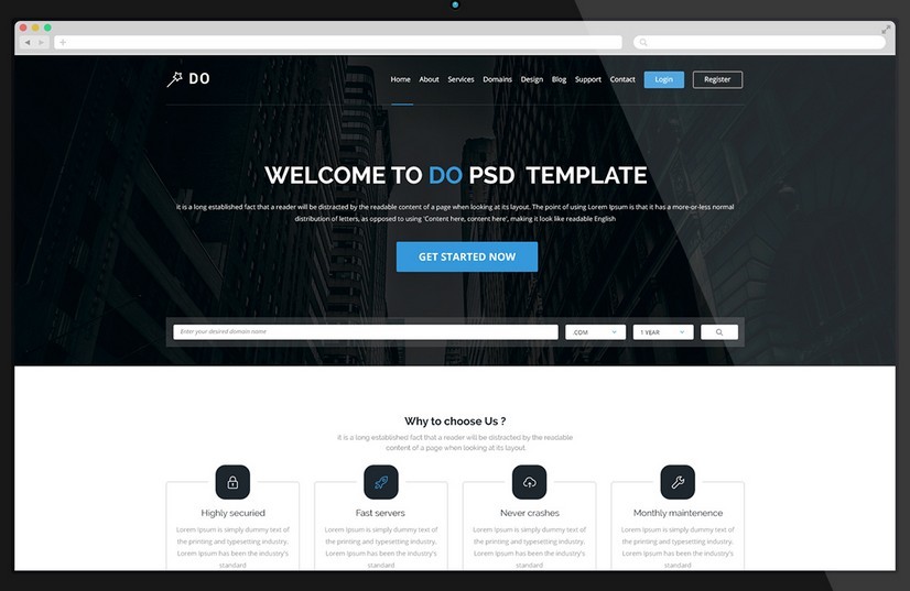 DO - One Page Free PSD Template